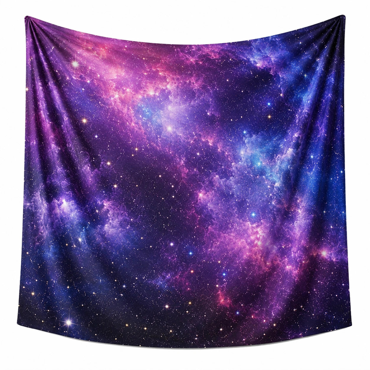 Arazzo da parete 150 x 150 cm in tessuto viola blu con stampa galassia decorativa