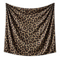 Arazzo da parete 150 x 130 cm in tessuto sintetico beige nero e marrone con stampa leopardata decorativa