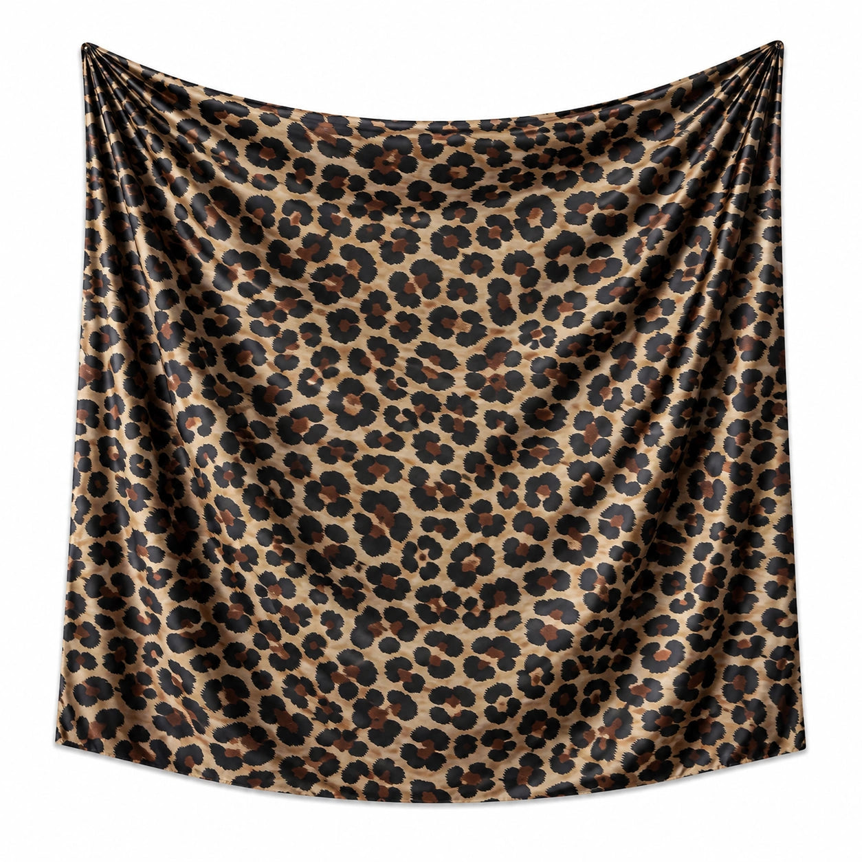 Arazzo da parete 150 x 130 cm in tessuto sintetico beige nero e marrone con stampa leopardata decorativa