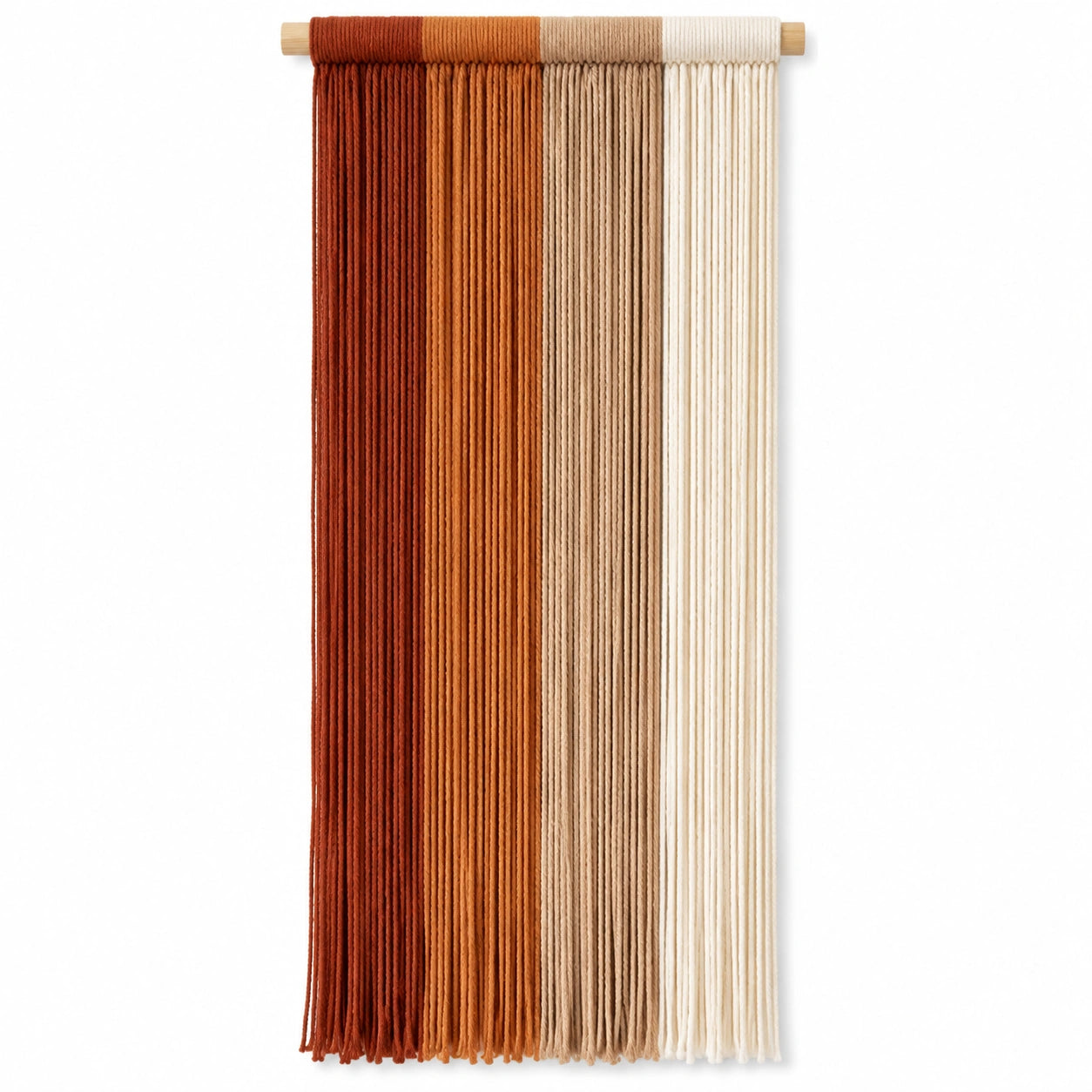 Arazzo da parete 50 x 100 cm in cotone multicolore con asta in legno stile boho
