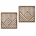 Set di 2 pannelli decorativi da parete 60 x 60 cm in legno marrone - motivo geometrico traforato