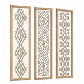 Set di pannelli decorativi da parete 30 x 90 cm in legno beige stile geometrico